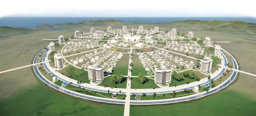 Circular total city system of the Jacque Fresco style, Venus Project style