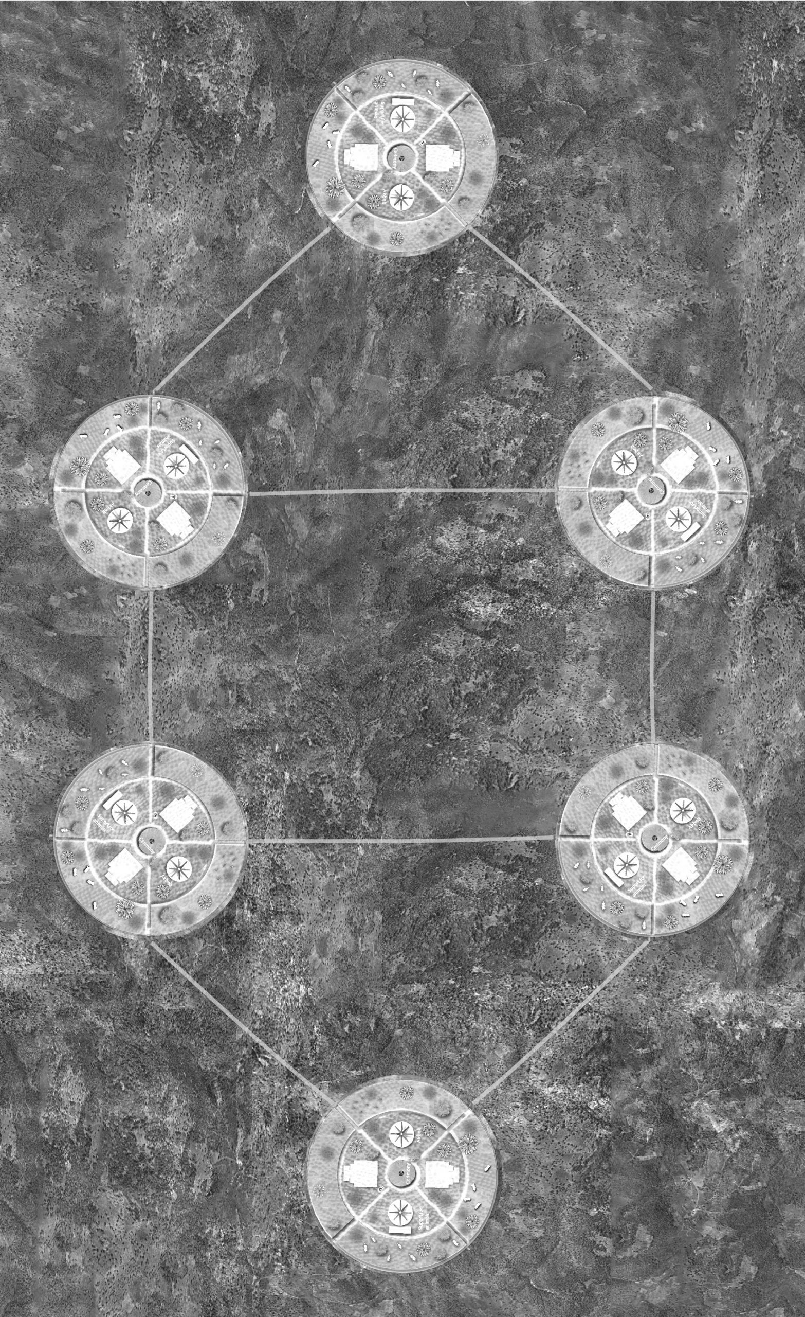 AuraCurve city network showing a diamond pattern