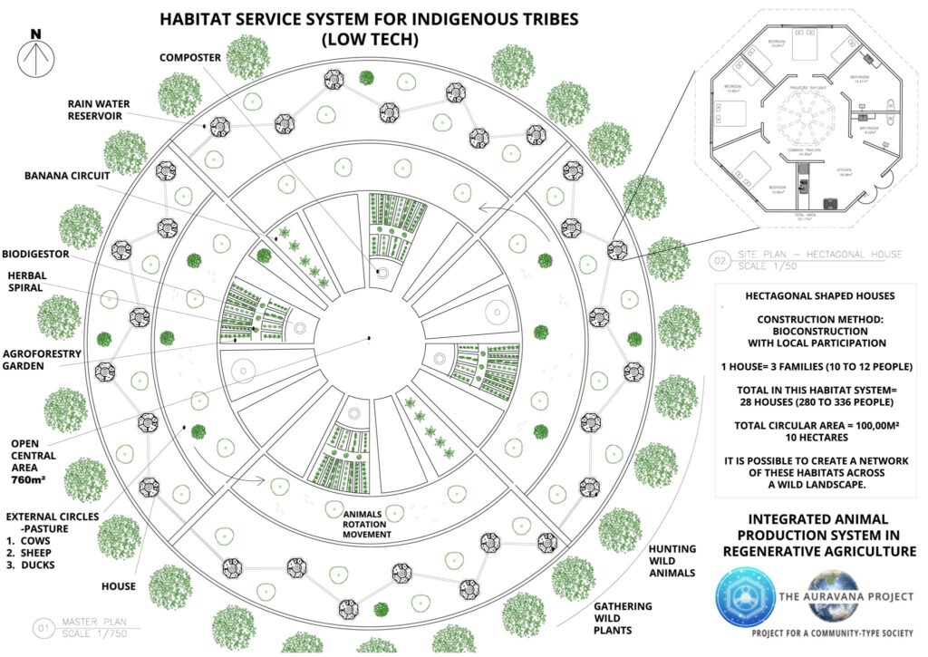Site plan of indigenous circular restorative rural Kraho habitat village